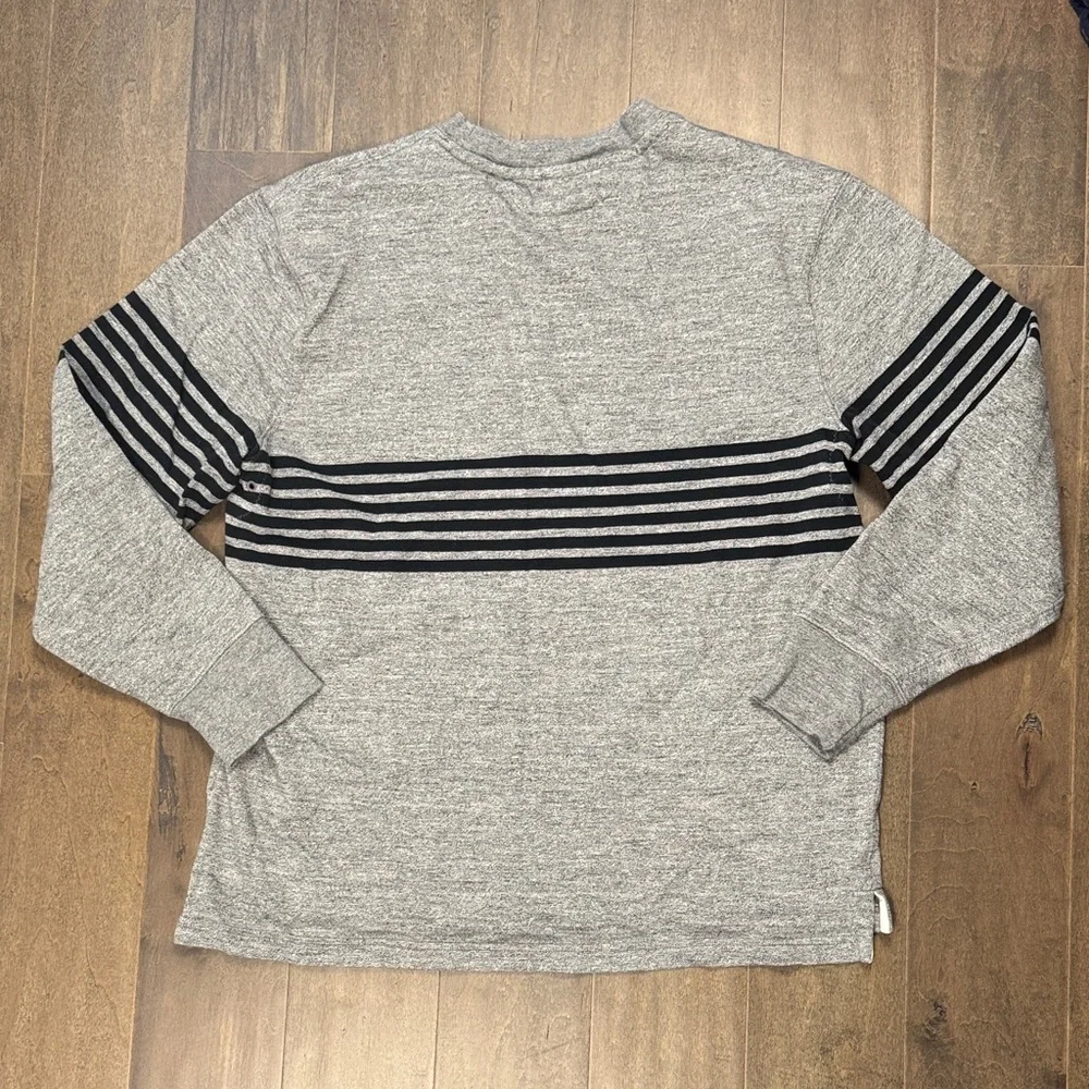 J.Crew Re-Imagined Gray Navy Striped Cotton Pullover Top Size Large